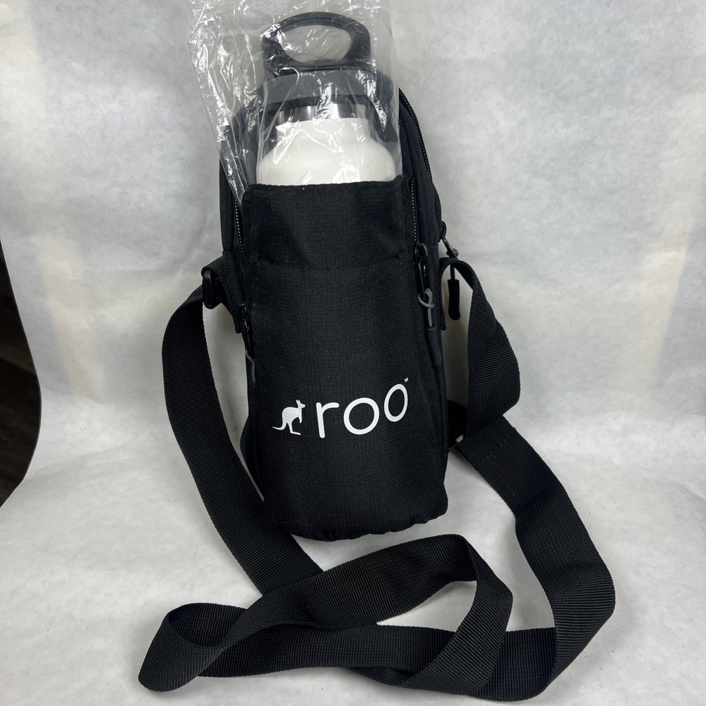 Roo Stainless Steel Water Bottle With Carrier. Active Hiking